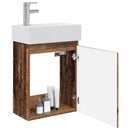 vidaXL Fürdőszoba kádasztal csapteleppel Antik Fa 45,5 x 22,5 x 84 cm