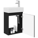 vidaXL Fürdőszoba kádasztal csapteleppel Fekete 45,5 x 22,5 x 84 cm
