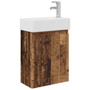vidaXL Fürdőszoba kádasztal csapteleppel Antik Fa 45,5 x 22,5 x 84 cm