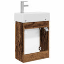vidaXL Fürdőszoba kádasztal csapteleppel Antik Fa 45,5 x 22,5 x 84 cm