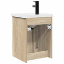 vidaXL Fürdőszobai pultcsapteleppel Sonoma Tölgy 42 x 40 x 74,5 cm