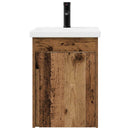 vidaXL Fürdőszobai pultcsapteleppel Antik Fa 42 x 40 x 74,5 cm