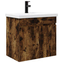vidaXL Fürdőszoba kádasztal csapteleppel Füstös Tölgy