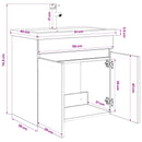 vidaXL Fürdőszoba kádasztal csapteleppel Antik Fa 61 x 40 x 74,5 cm