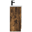 vidaXL Fürdőszobai pult mosdóval Füstös Tölgy 42 x 40 x 84,5 cm