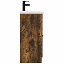 vidaXL Fürdőszobai pult mosdóval Füstös Tölgy 42 x 40 x 84,5 cm