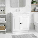 vidaXL Fürdőszobai Mosdó Alatti Szekrény Magasfényű Fehér