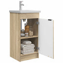 vidaXL Fürdőszobai pult mosdóval Sonoma Tölgy 42 x 40 x 84,5 cm