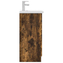 vidaXL Fürdőszobai pult mosdóval Füstös Tölgy 42 x 40 x 84,5 cm