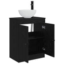 vidaXL Fürdőszobai pult mosdóval Fekete 54 x 35 x 83 cm Szerelt Fa