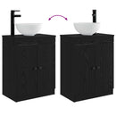 vidaXL Fürdőszobai pult mosdóval Fekete 54 x 35 x 83 cm Szerelt Fa