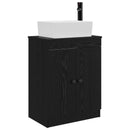 vidaXL Fürdőszobai pult mosdóval Fekete 54 x 35 x 83 cm Szerelt Fa