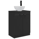 vidaXL Fürdőszobai pult mosdóval Fekete 54 x 35 x 83 cm Szerelt Fa