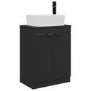 vidaXL Fürdőszobai pult mosdóval Fekete 54 x 35 x 83 cm Szerelt Fa