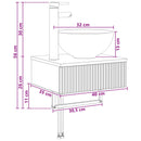 vidaXL Fali Mosdó Füstös Tölgy 40 x 35 x 39 cm Szerelt Fa