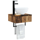 vidaXL Fali Mosdó Antik Fa 40 x 35 x 39 cm Szerelt Fa