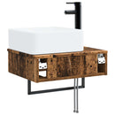 vidaXL Fali Mosdó Antik Fa 50 x 41 x 39 cm Szerelt Fa