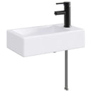 vidaXL Fürdőszobai mosdókagyló Matt fekete 45,5 x 25,5 x 13 cm Fém