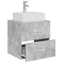 vidaXL Fali mosdószekrény Betonszürke 49,5 x 41 x 62,5 cm Szerelt Fa