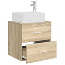 vidaXL Fali mosdószekrény Sonoma Tölgy 53 x 34,5 x 63 cm Szerelt Fa