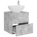 vidaXL Fali mosdószekrény Betonszürke 49,5 x 44,5 x 66,5 cm Szerelt Fa