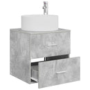 vidaXL Fali mosdószekrény Betonszürke 49,5 x 44,5 x 65,5 cm Szerelt Fa