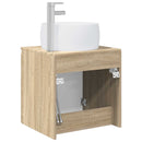 vidaXL Fali mosdószekrény Sonoma Tölgy 49,5 x 44,5 x 66 cm Szerelt Fa