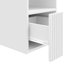 vidaXL Fürdőszoba Székény Magasfényű Fehér 30 x 35 x 50 cm Szerelt Fa
