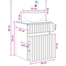 vidaXL Falat rögzítő mosdó szekrény Füstös Tölgy 39 x 35 x 63 cm