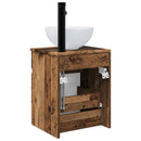 vidaXL Falat rögzítő mosdó szekrény Antik Fa 39 x 35 x 63 cm