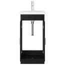 vidaXL Fürdőszobai pult mosdóval Fekete Tölgy 42 x 40 x 84,5 cm