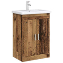vidaXL Fürdőszoba Mosogató Alatti Szekrény Antik Fa 56 x 37,5 x 81 cm