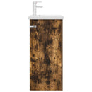 vidaXL Fürdőszobai pult mosdóval Füstös Tölgy 42 x 40 x 84,5 cm