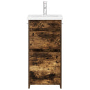 vidaXL Fürdőszobai pult mosdóval Füstös Tölgy 42 x 40 x 84,5 cm