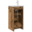 vidaXL Fürdőszobai pult mosdóval Antik Fa 42 x 40 x 84,5 cm Szerelt Fa
