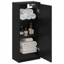 vidaXL Falat rögzítő mosdó szekrény Fekete Tölgy 35 x 20 x 81 cm