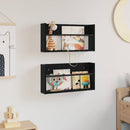 vidaXL Magazin állvány 2 pcs Fekete tölgy 60 x 12 x 30 cm Faanyag