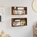 vidaXL Magazin állvány 2 db Füstölt tölgy 60 x 12 x 30 cm Szerelt Fa