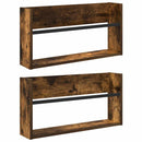 vidaXL Magazin állvány 2 db Füstölt tölgy 60 x 12 x 30 cm Szerelt Fa