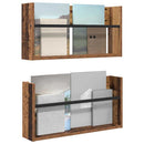 vidaXL Magazin állvány polcokkal 2 pcs Öreg fa 60 x 12 x 30 cm Faanyag