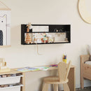 vidaXL Magazin állvány polcokkal Fekete tölgy 80 x 12 x 30 cm Faanyag