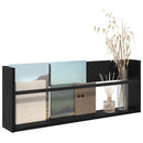vidaXL Magazin állvány polcokkal Fekete tölgy 80 x 12 x 30 cm Faanyag