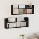 vidaXL Magazin állvány 2 pcs Fekete tölgy 80 x 12 x 30 cm Faanyag