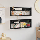 vidaXL Magazin állvány 2 pcs Fekete tölgy 80 x 12 x 30 cm Faanyag