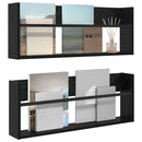 vidaXL Magazin állvány 2 pcs Fekete tölgy 80 x 12 x 30 cm Faanyag