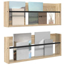 vidaXL Magazin állvány 2 pcs Sonoma tölgy 80 x 12 x 30 cm Faanyag