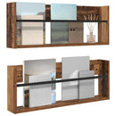 vidaXL Magazin állvány polcokkal 2 pcs Öreg fa 80 x 12 x 30 cm Faanyag