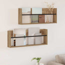 vidaXL Magazin állvány 2 pcs Artisan tölgy 80 x 12 x 30 cm Faanyag