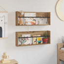 vidaXL Magazin állvány 2 pcs Artisan tölgy 80 x 12 x 30 cm Faanyag