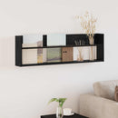 vidaXL Magazin állvány polcokkal Fekete tölgy 100 x 12 x 30 cm Faanyag